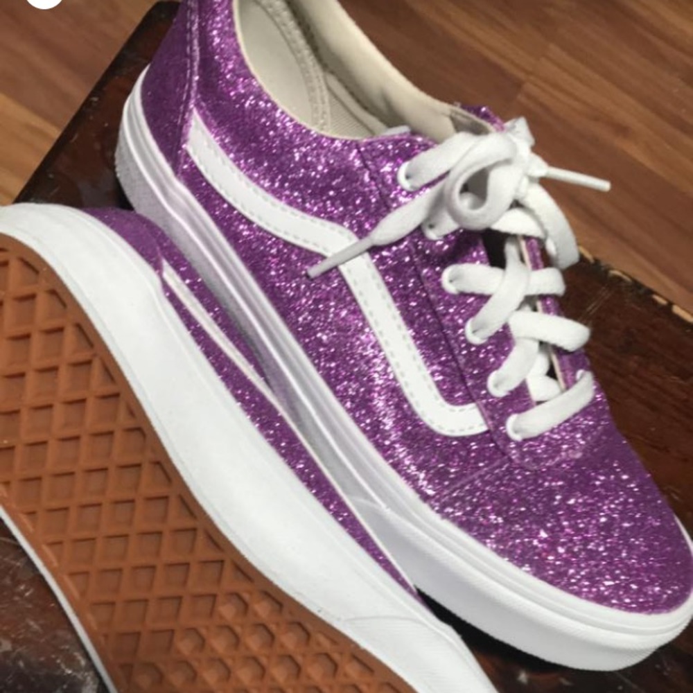 Girls purple sparkle vans